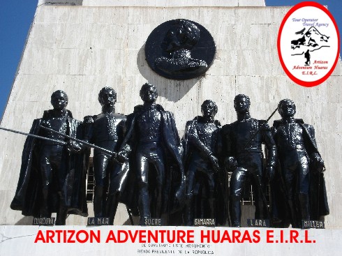 Cordova, La Mar, Sucre, Gamarra, Lara y Miller - Obelisco Pampas de la Quinua Ayacucho